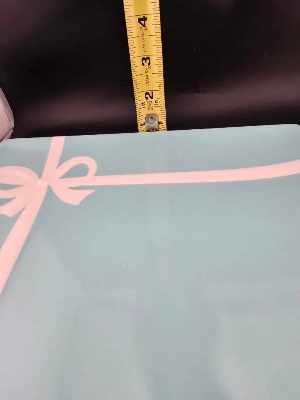 TIFFANY & Co Blue Box Plate Bone China Porcelain White Ribbon Square 10